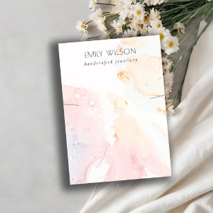 Abstract Pink Blush Watercolor Necklace Display Business Card