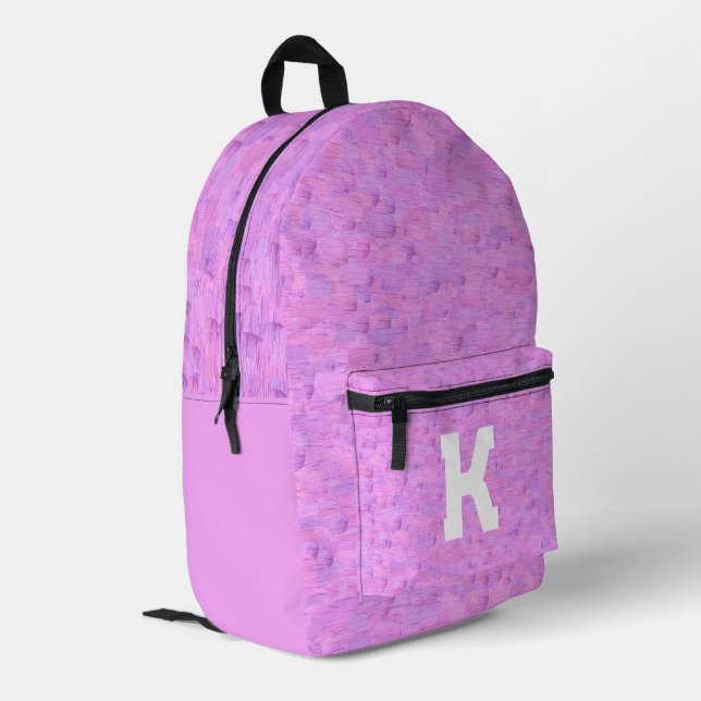 Abstract Pink Brushstroke Modern Artistic Printed Backpack (Back Corner Left)