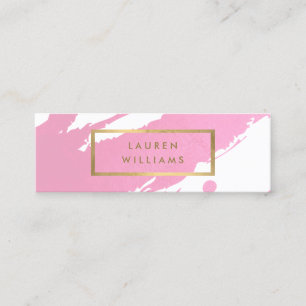 Abstract Pink Brushstrokes Mini Business Card