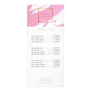 Abstract Pink Brushstrokes Rack Card