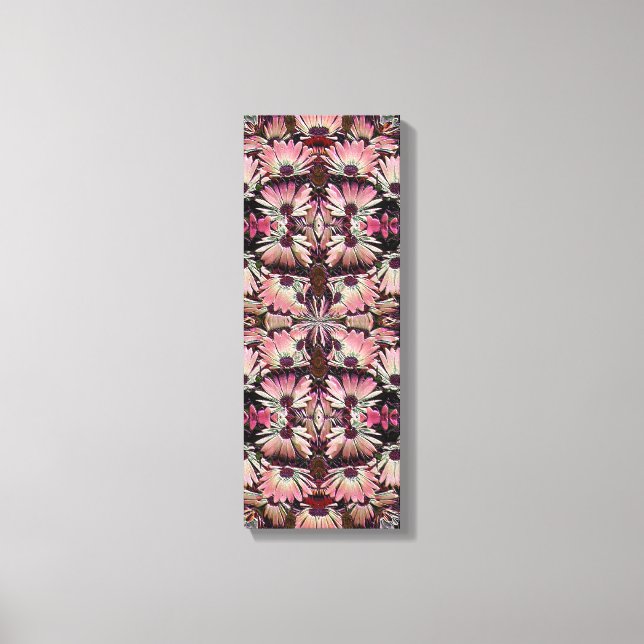 Abstract Pink Daisy Flowers Pattern Canvas Print (Front)
