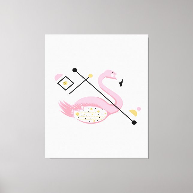 Abstract Pink Flamingo | Funny Flamingo Lovers Canvas Print (Front)