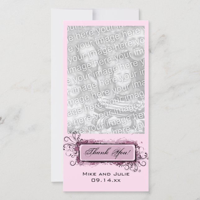 Abstract Pink Floral Thank You (Front)