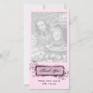 Abstract Pink Floral Thank You Card