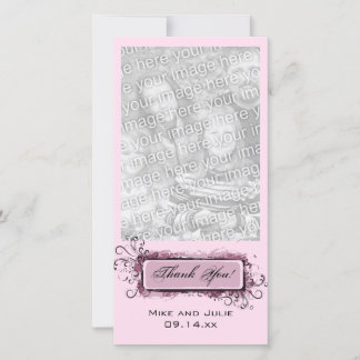 Abstract Pink Floral Thank You Card