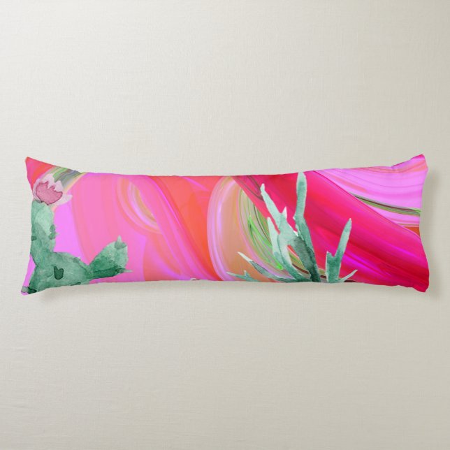 abstract pink floral throw pillow (Front)