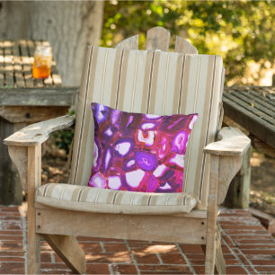 Abstract pink geode pattern outdoor pillow
