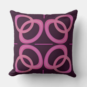 Abstract Pink Geometric Circle Pattern Throw Pillow