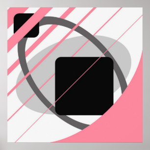 Abstract Pink Grey Off-White Black AP0002 Poster