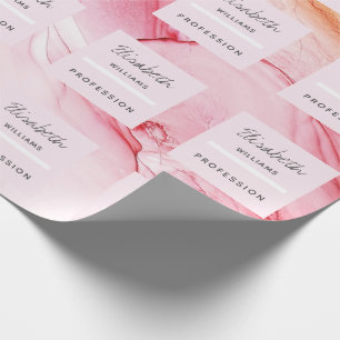 Abstract Pink Ink Paint modern Personalized Wrapping Paper