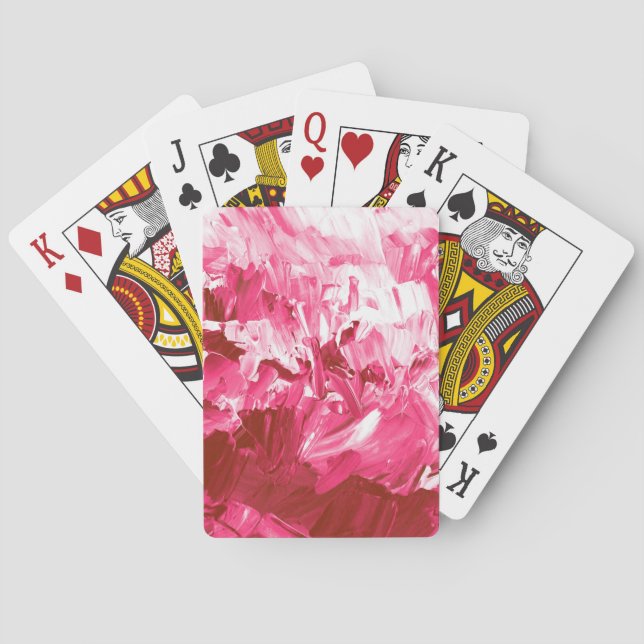 Abstract Pink Paint Waves Playing Cards (Back)