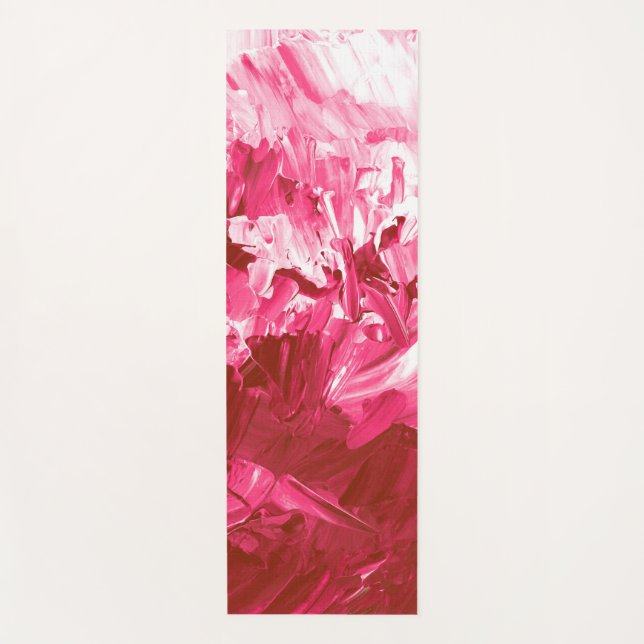 Abstract Pink Paint Waves Yoga Mat (Front)