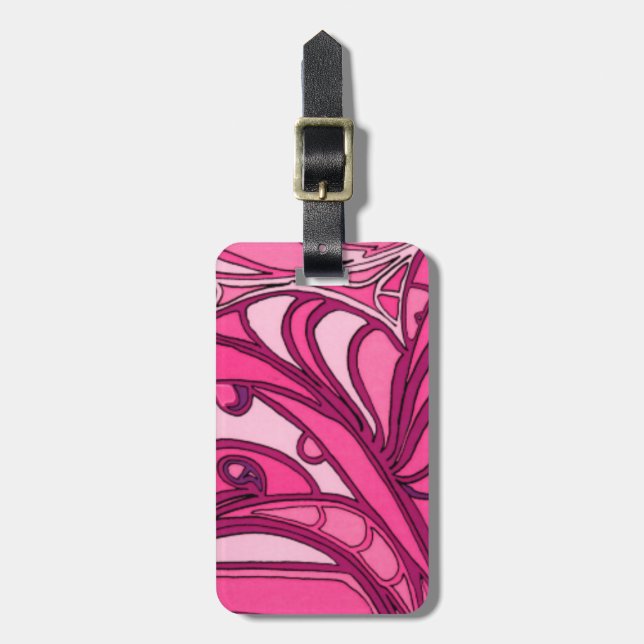 Abstract Pink Panel Painting Luggage Tag (Front Vertical)