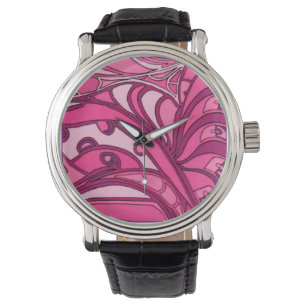 Abstract Pink Panel Painting Watch