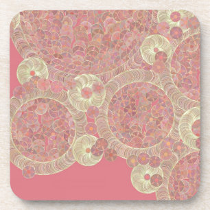 abstract pink pattern floral colour personalize ar coaster