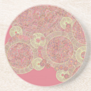abstract pink pattern floral colour personalize ar coaster