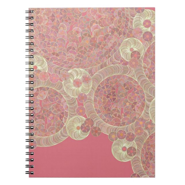 abstract pink pattern floral colour personalize ar notebook (Front)