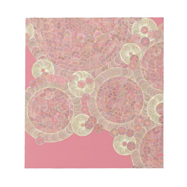 abstract pink pattern floral colour personalize ar notepad (Front)