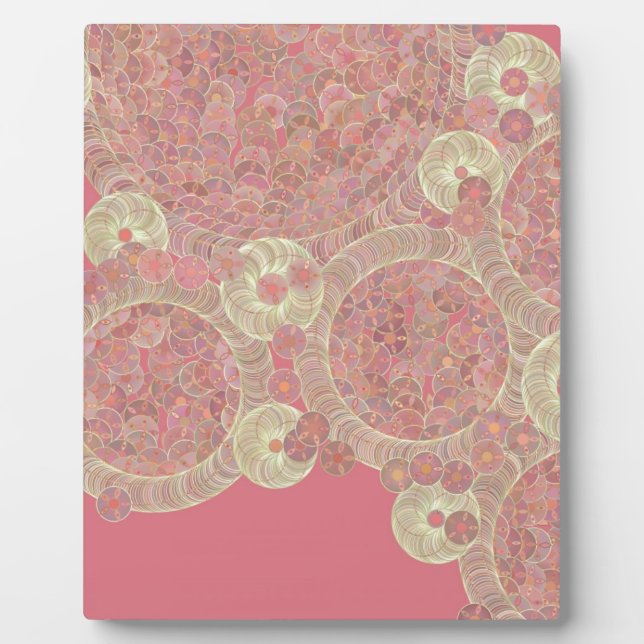 abstract pink pattern floral colour personalize ar plaque (Front)