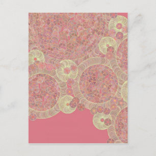 abstract pink pattern floral colour personalize ar postcard