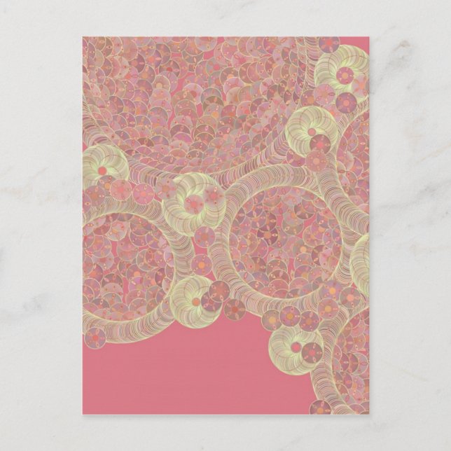 abstract pink pattern floral colour personalize ar postcard (Front)