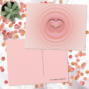 Abstract Pink Peach Spiral Heart Front Blank Back Postcard