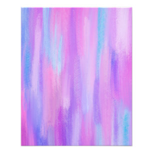 Abstract Pink, Purple and Turquoise Paint Strokes Photo Print