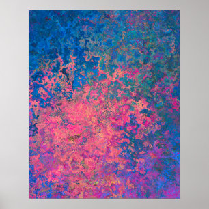 Abstract, Pink, Purple & Blue, Alcohol Ink Poster