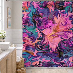 Abstract Pink Purple Blue Marble Design