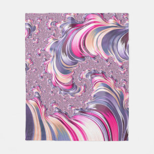 Abstract Pink Purple Spiral Fractal Fleece Blanket