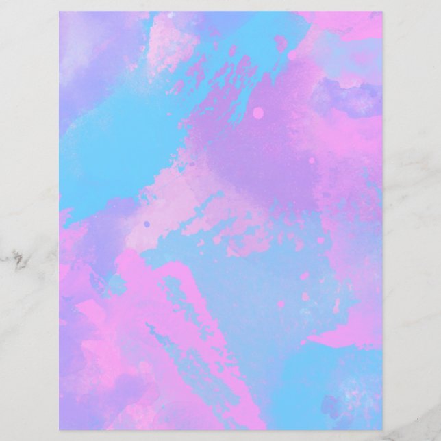 Abstract Pink Purple Turquoise Scrapbook Paper (Front)