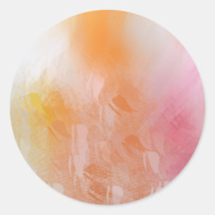 Abstract Pink Red Yellow Blue Colourful Template Classic Round Sticker