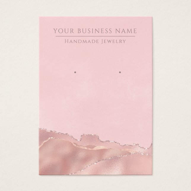 Abstract Pink Rose Gold Earring Display Cards (Front)