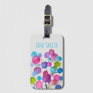 Abstract pink Summer Tree art Luggage Tag