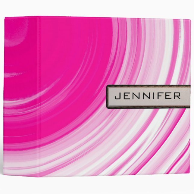 Abstract Pink Swirl Art Background Binder (Front/Spine)