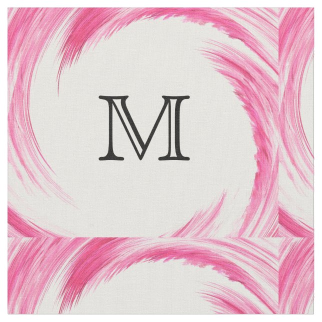 Abstract Pink Swirl Monogram Fabric (Close Up)