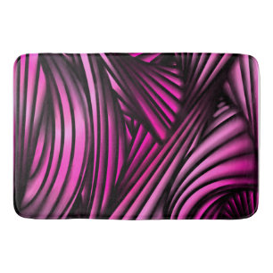 Abstract pink swirled lines bath mat