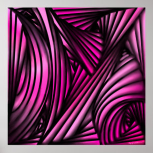 Abstract pink swirled lines poster