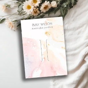 Abstract Pink Watercolor Hairpin Clip Display Business Card