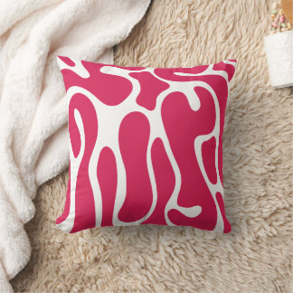 Abstract pink wiggle throw pillow