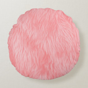 Abstract Pink wool , fabric background Round Pillow