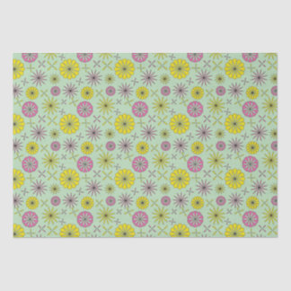 Abstract Pink & Yellow Floral Tissue Paper