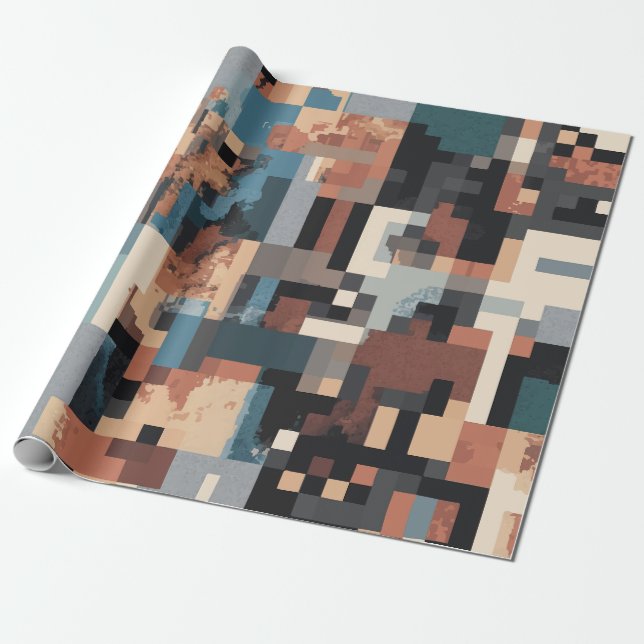 abstract pixel pattern wrapping paper (Unrolled)