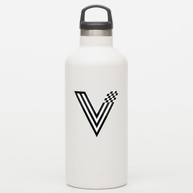 Abstract Pixel tech V Letter Monogram (Waterbottle)