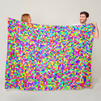 Abstract Pixelated RGB Fleece Blanket
