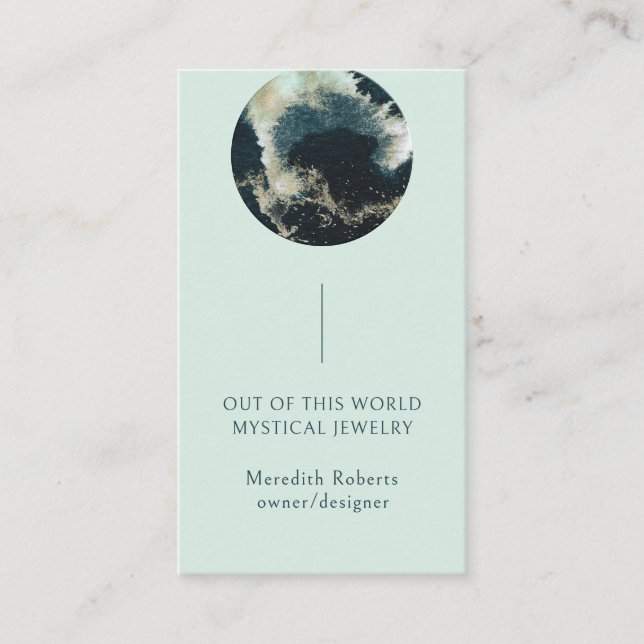 Abstract Planet Mystical Cosmic Entrepreneur Business Card (Front)