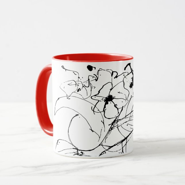 Abstract Plant Drawing Mug (Front Left)