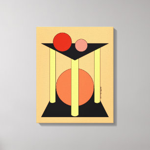Abstract Platforms, Pillars, and Circles Canvas Print