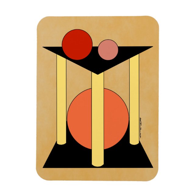 Abstract Platforms, Pillars, and Circles Magnet (Vertical)