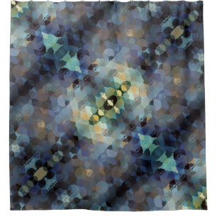 Abstract plum Aqua and Gold Triangles